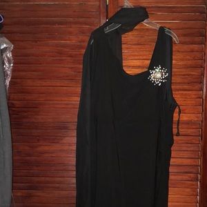 Black elegant gown with crystal embellished